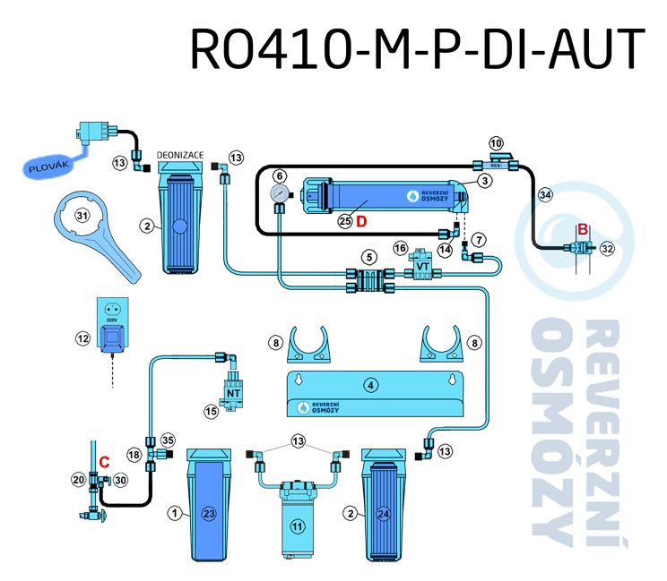 Schéma zapojení RO410-M-P-DI-AUT