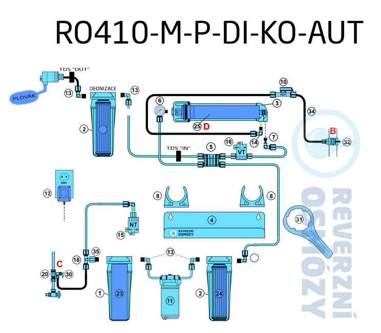 Schéma zapojení RO410-M-P-DI-KO-AUT