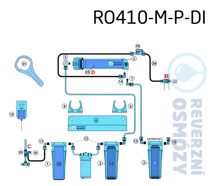 Schéma zapojení RO410-M-P-DI